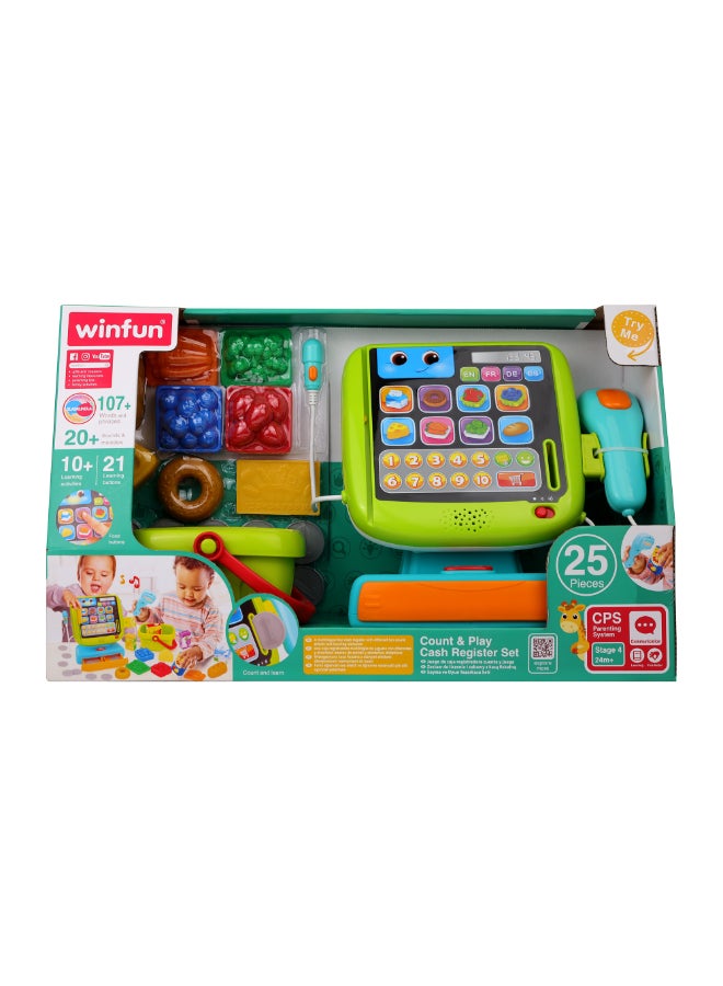 WinFun Count & Play Cash Register Store Playset (25 Pieces) - Image 1
